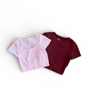 Wild Fable Cropped Blouse Bundles Pink Maroon Size Women’s XS